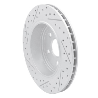 R1 06-10 Jeep Grand Cherokee Rear Right Drilled & Slotted Geo-Carbon Rotor