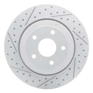 R1 06-10 Jeep Grand Cherokee Rear Left Drilled & Slotted Geo-Carbon Rotor