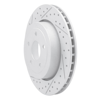 R1 06-10 Jeep Grand Cherokee Rear Left Drilled & Slotted Geo-Carbon Rotor