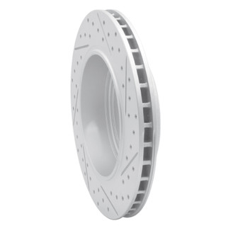 R1 06-10 Jeep Grand Cherokee Rear Left Drilled & Slotted Geo-Carbon Rotor