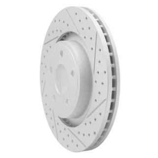 R1 06-10 Jeep Grand Cherokee Front Right Drilled & Slotted Geo-Carbon Rotor