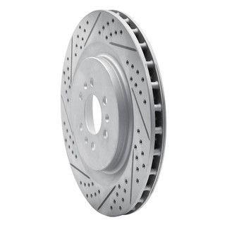 R1 04-11 Cadillac Cts Rear Left Drilled & Slotted Geo-Carbon Rotor