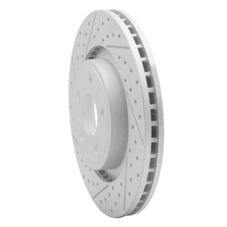 R1 06-10 Jeep Grand Cherokee Front Left Drilled & Slotted Geo-Carbon Rotor
