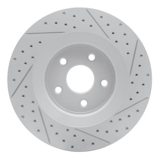 R1 06-10 Jeep Grand Cherokee Front Left Drilled & Slotted Geo-Carbon Rotor