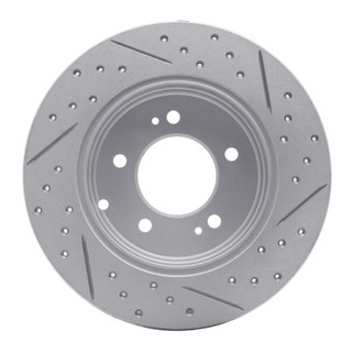 R1 05-20 Hyundai Tucson Rear Right Drilled & Slotted Geo-Carbon Rotor