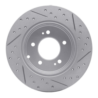 R1 05-20 Hyundai Azera Rear Left Drilled & Slotted Geo-Carbon Rotor