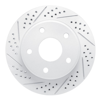 R1 05-11 Dodge Dakota RWD Front Left Drilled & Slotted Geo-Carbon Rotor