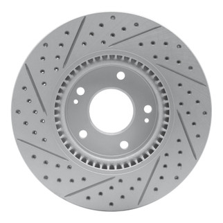R1 05-24 Hyundai Veloster Front Right Drilled & Slotted Geo-Carbon Rotor