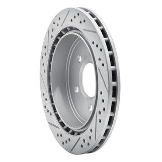 R1 03-11 Cadillac Sts Rear Right Drilled & Slotted Geo-Carbon Rotor