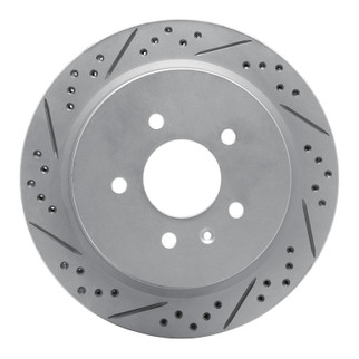 R1 03-11 Cadillac Cts Rear Left Drilled & Slotted Geo-Carbon Rotor