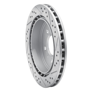 R1 03-11 Cadillac Cts Rear Left Drilled & Slotted Geo-Carbon Rotor