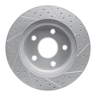 R1 02-24 Chrysler Aspen Front Left Drilled & Slotted Geo-Carbon Rotor