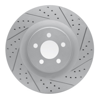 R1 05-23 Chrysler 300 Front Right Drilled & Slotted Geo-Carbon Rotor
