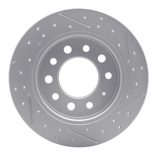 R1 03-08 Hyundai Tiburon Rear Left Drilled & Slotted Geo-Carbon Rotor