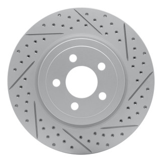 R1 05-23 Chrysler 300 Front Right Drilled & Slotted Geo-Carbon Rotor