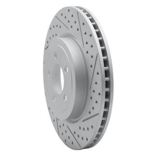 R1 05-23 Chrysler 300 Front Right Drilled & Slotted Geo-Carbon Rotor
