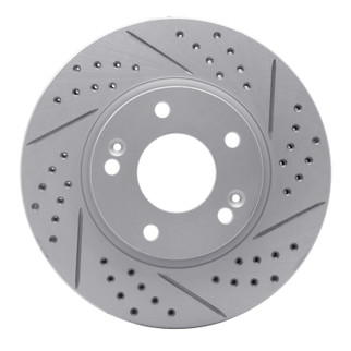 R1 03-13 Hyundai Tucson Front Right Drilled & Slotted Geo-Carbon Rotor