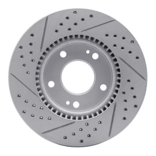 R1 03-13 Hyundai Tucson Front Right Drilled & Slotted Geo-Carbon Rotor