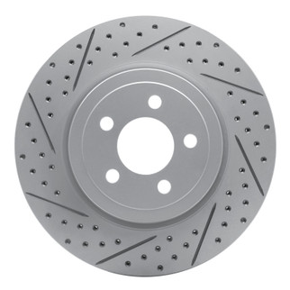 R1 05-23 Chrysler 300 Front Left Drilled & Slotted Geo-Carbon Rotor