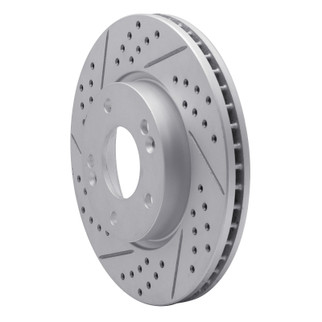 R1 03-13 Hyundai Tucson Front Left Drilled & Slotted Geo-Carbon Rotor