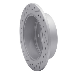 R1 01-10 Hyundai Tucson Rear Right Drilled & Slotted Geo-Carbon Rotor
