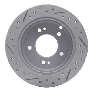 R1 01-10 Hyundai Tucson Rear Right Drilled & Slotted Geo-Carbon Rotor