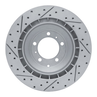 R1 19-26 Audi S E-Tron Gt Rear Right Drilled & Slotted Geo-Carbon Rotor