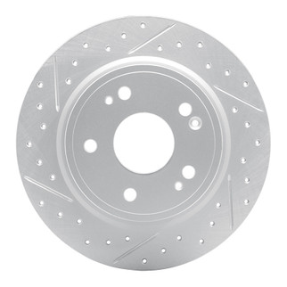 R1 16-25 Honda Hr-V Rear Left Drilled & Slotted Geo-Carbon Rotor