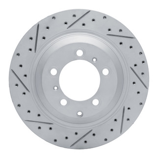 R1 19-26 Audi E-Tron Gt Rear Left Drilled & Slotted Geo-Carbon Rotor