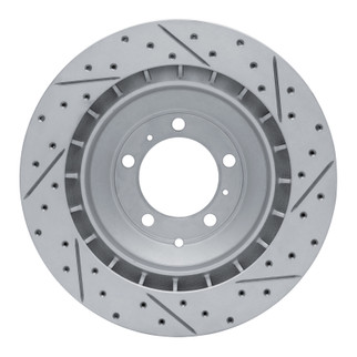 R1 19-26 Audi E-Tron Gt Rear Left Drilled & Slotted Geo-Carbon Rotor