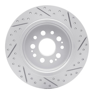 R1 17-26 Acura Rdx Rear Left Drilled & Slotted Geo-Carbon Rotor
