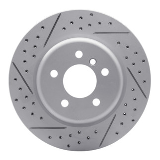R1 11-16 BMW 535i xDrive Rear Left Drilled & Slotted Geo-Carbon Rotor