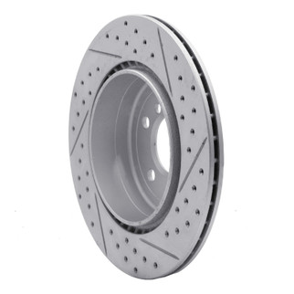 R1 11-16 BMW 535i xDrive Rear Left Drilled & Slotted Geo-Carbon Rotor