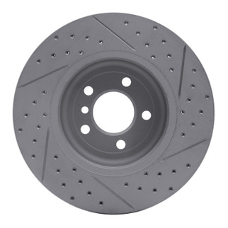 R1 11-19 BMW ActiveHybrid 5 Front Right Drilled & Slotted Geo-Carbon Rotor