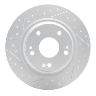 R1 17-20 Honda Civic Coupe Rear Left Drilled & Slotted Geo-Carbon Rotor