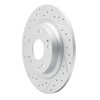 R1 17-20 Honda Civic Coupe Rear Left Drilled & Slotted Geo-Carbon Rotor