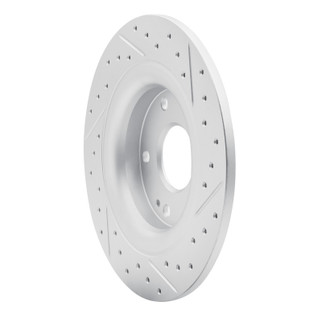 R1 17-20 Honda Civic Coupe Rear Left Drilled & Slotted Geo-Carbon Rotor