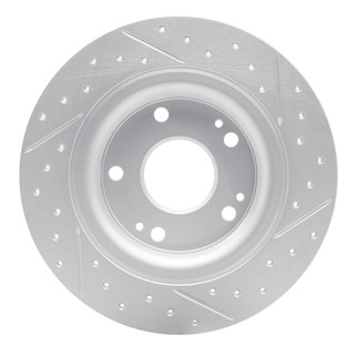 R1 17-20 Honda Civic Coupe Rear Left Drilled & Slotted Geo-Carbon Rotor