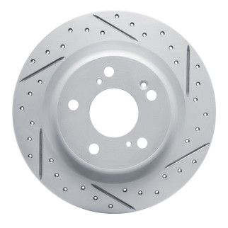 R1 17-26 Acura Integra Rear Right Drilled & Slotted Geo-Carbon Rotor