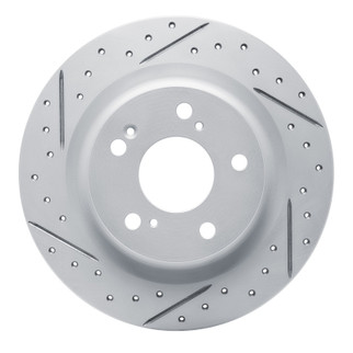 R1 17-26 Acura Integra Rear Left Drilled & Slotted Geo-Carbon Rotor
