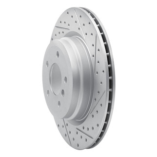 R1 06-15 BMW 330i Rear Right Drilled & Slotted Geo-Carbon Rotor