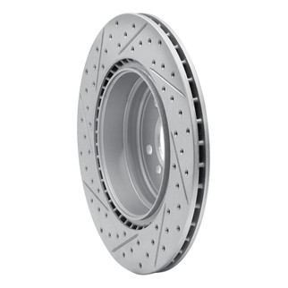R1 06-15 BMW 330i Rear Right Drilled & Slotted Geo-Carbon Rotor