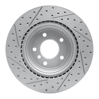 R1 06-15 BMW 330i Rear Right Drilled & Slotted Geo-Carbon Rotor