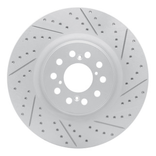 R1 17-26 Acura Integra Front Right Drilled & Slotted Geo-Carbon Rotor