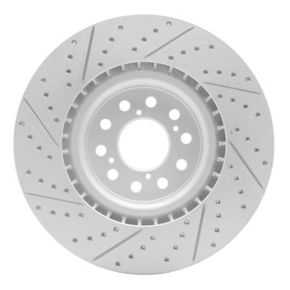 R1 17-26 Acura Integra Front Right Drilled & Slotted Geo-Carbon Rotor