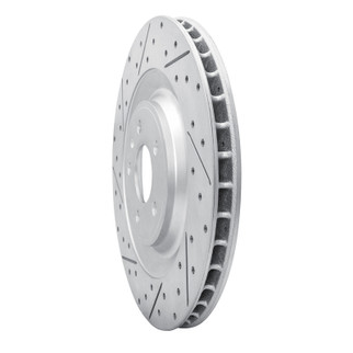R1 15-18 Porsche Macan Rear Left Drilled & Slotted Geo-Carbon Rotor