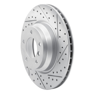 R1 06-12 BMW 330xi Front Right Drilled & Slotted Geo-Carbon Rotor