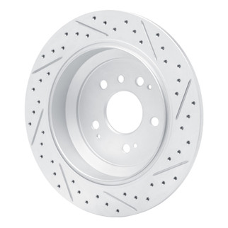 R1 16-26 Honda Passport Rear Left Drilled & Slotted Geo-Carbon Rotor
