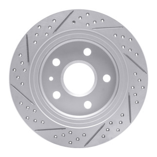 R1 11-16 Buick Regal Rear Right Drilled & Slotted Geo-Carbon Rotor