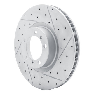 R1 10-24 Audi RS E-Tron Gt Right Front Drilled & Slotted Geo-Carbon Rotor
